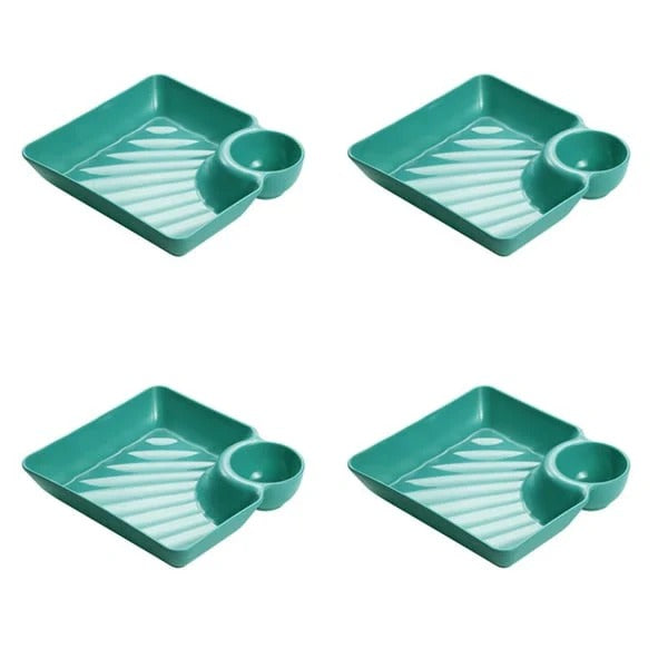 Serving Plate With Sauce Compartment Dishwasher-Safe