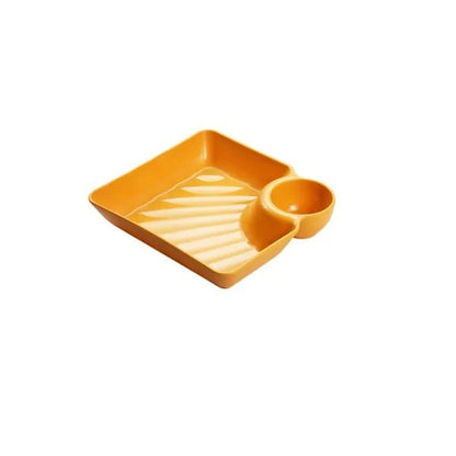 Serving Plate With Sauce Compartment Dishwasher-Safe