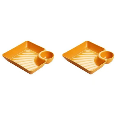 Serving Plate With Sauce Compartment Dishwasher-Safe
