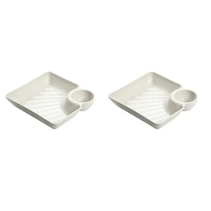 Serving Plate With Sauce Compartment Dishwasher-Safe