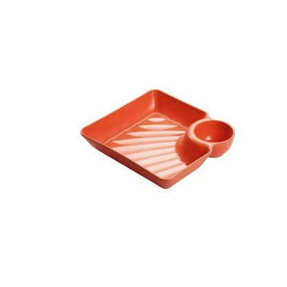 Serving Plate With Sauce Compartment Dishwasher-Safe