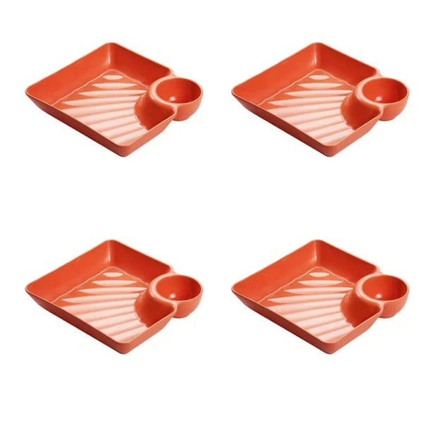 Serving Plate With Sauce Compartment Dishwasher-Safe