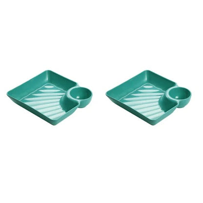 Serving Plate With Sauce Compartment Dishwasher-Safe