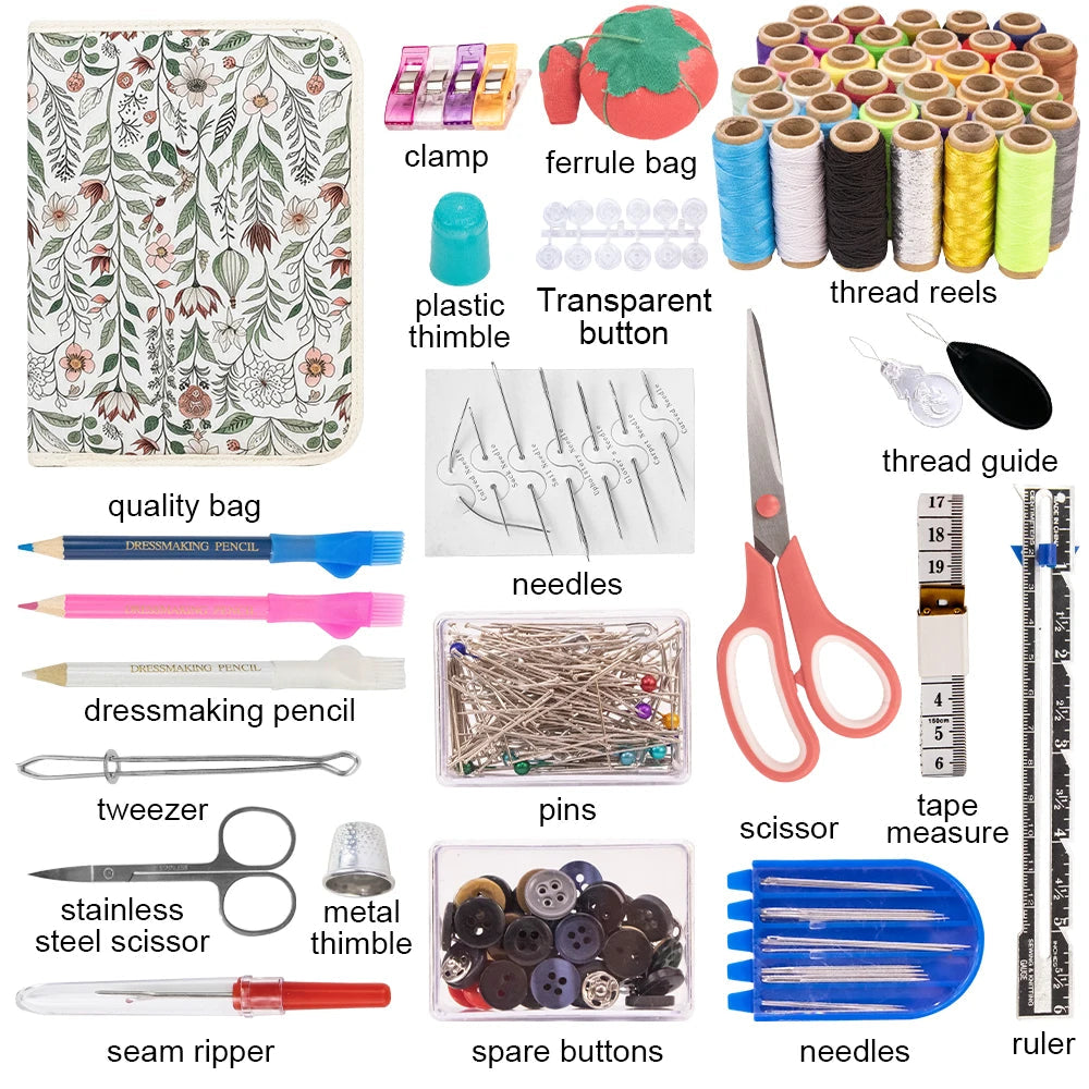 Sewing Kit Complete Set With Threads & Scissors