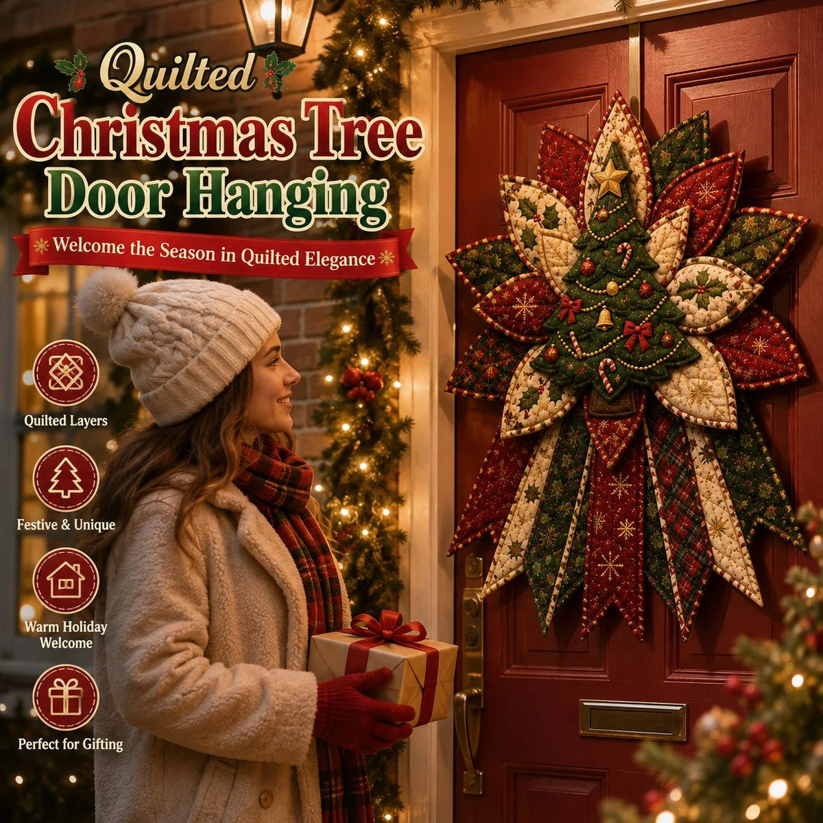Sewing Kit Quilted Christmas Door Hanging 7 Designs