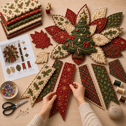 Sewing Kit Quilted Christmas Door Hanging 7 Designs