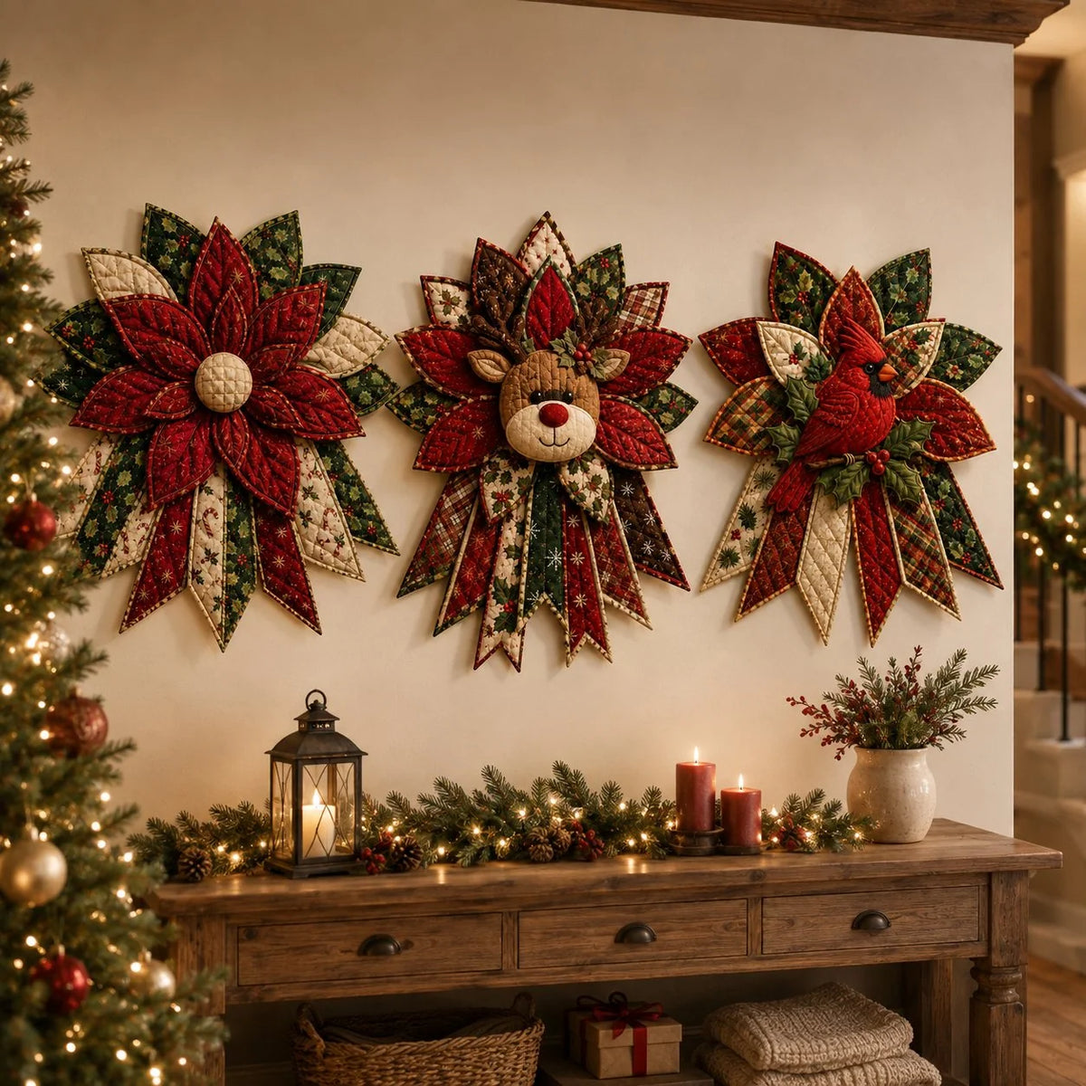 Sewing Kit Quilted Christmas Door Hanging 7 Designs