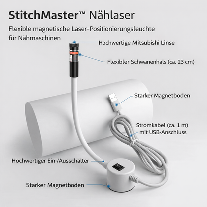Sewing Laser Guide Magnetic Gooseneck Interchangeable Heads USB Powered