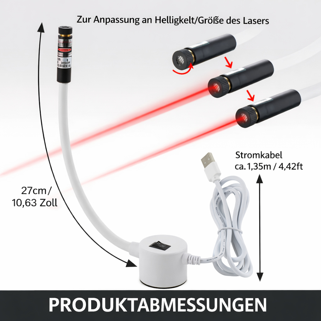 Sewing Laser Guide Magnetic Gooseneck Interchangeable Heads USB Powered