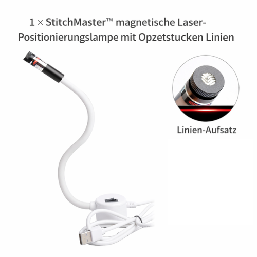 Sewing Laser Guide Magnetic Gooseneck Interchangeable Heads USB Powered