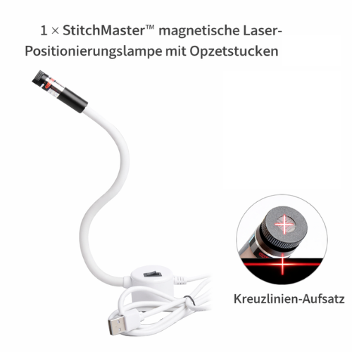 Sewing Laser Guide Magnetic Gooseneck Interchangeable Heads USB Powered