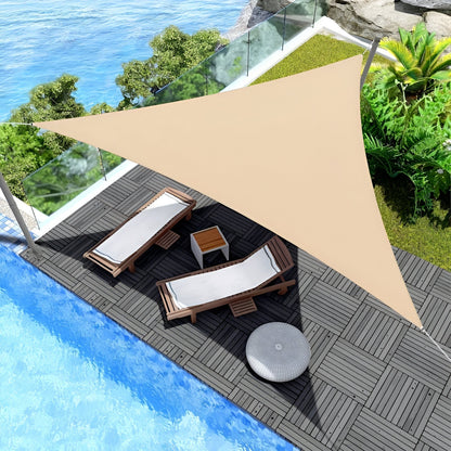 Shade Sail Triangular UV-Resistant Polyester Ropes & Carabiners