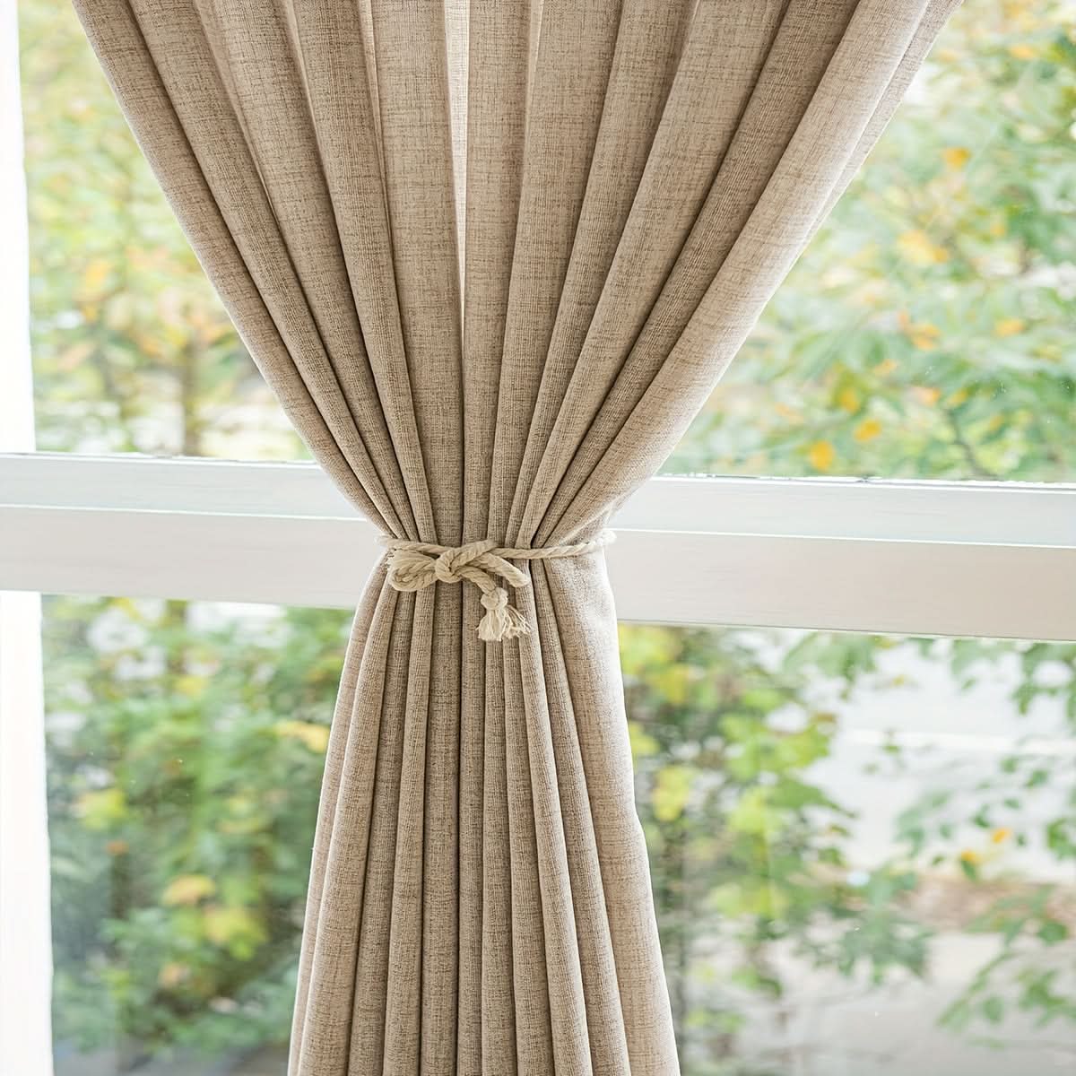 Sheer Curtains Linen-Look Light-Filtering Machine-Washable
