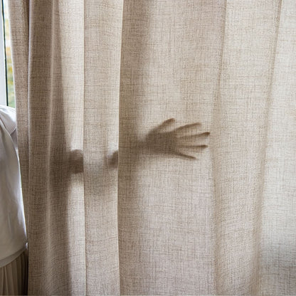 Sheer Curtains Linen-Look Light-Filtering Machine-Washable