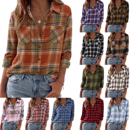 Shirt Jacket Soft Flannel Oversized Plaid Chest Pockets