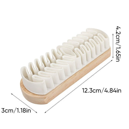 Shoe Brush Soft Rubber Bristles Wooden Handle Chemical Free