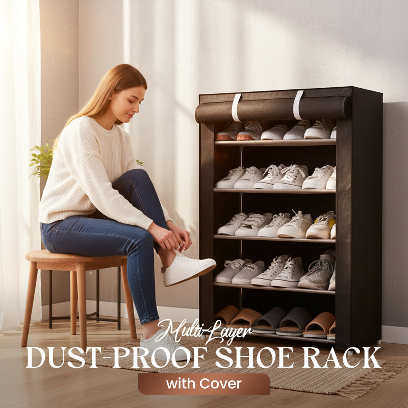 Shoe Cabinet Steel Frame Breathable Fabric Cover Tool-Free Assembly