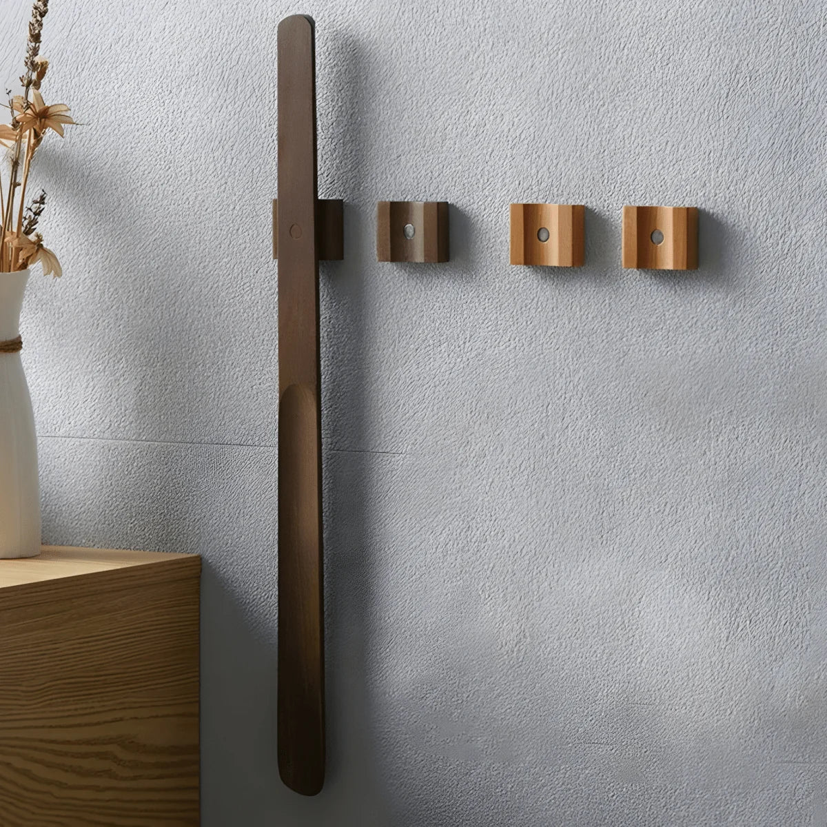 Shoe Horn Extra-Long Walnut Wood With Integrated Magnet
