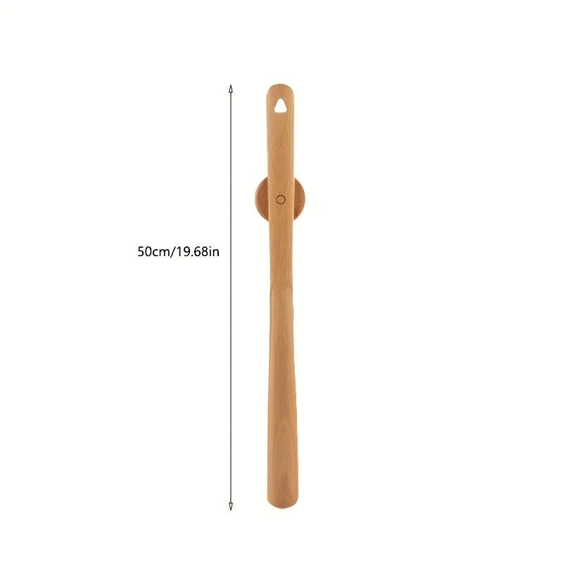 Shoe Horn Long Handle Solid Wood Magnetic Wall Mount