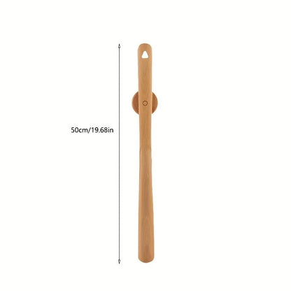 Shoe Horn Long Handle Solid Wood Magnetic Wall Mount