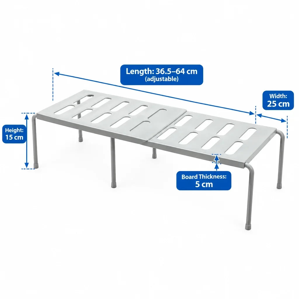Shoe Rack Adjustable Width Space-Saving Storage Tool-Free Assembly