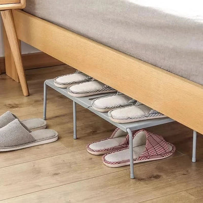 Shoe Rack Adjustable Width Space-Saving Storage Tool-Free Assembly