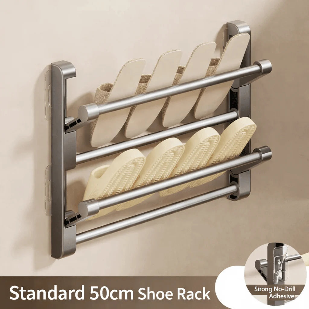 Shoe Rack Wall-Mounted With Integrated Drainage System
