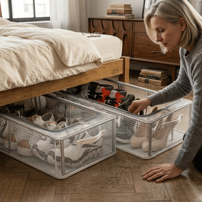 Shoe Storage Box Transparent Front Opening & Stackable