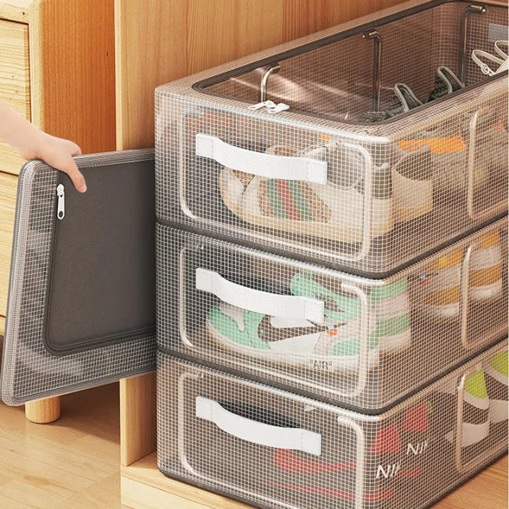 Shoe Storage Box Transparent Front Opening & Stackable