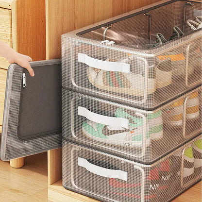 Shoe Storage Box Transparent Front Opening & Stackable