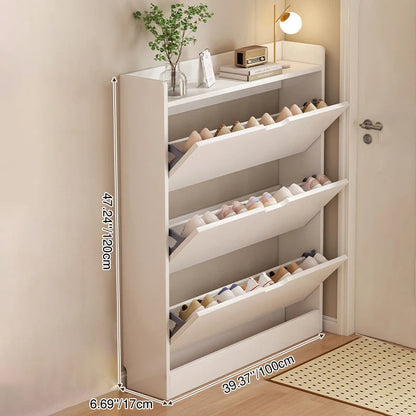 Shoe Storage Cabinet Slim Concealed Tiered Storage