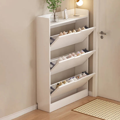 Shoe Storage Cabinet Slim Concealed Tiered Storage
