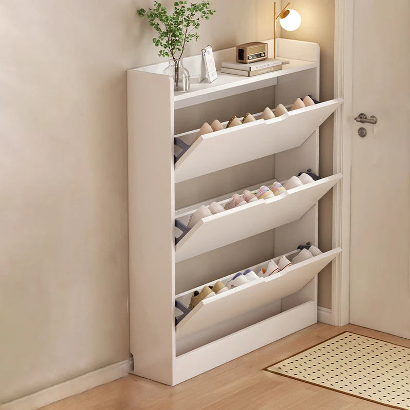 Shoe Storage Cabinet Slim Concealed Tiered Storage