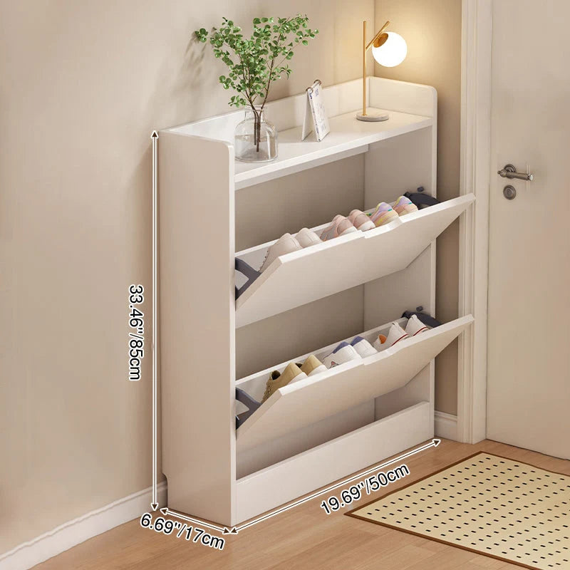 Shoe Storage Cabinet Slim Concealed Tiered Storage