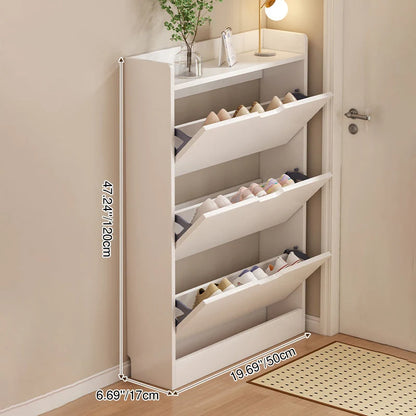 Shoe Storage Cabinet Slim Concealed Tiered Storage