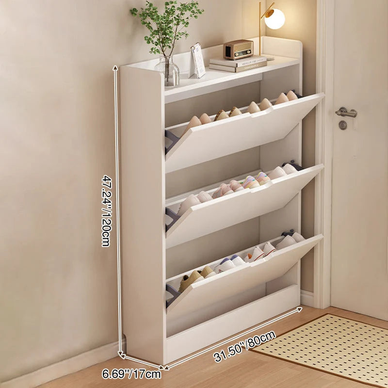 Shoe Storage Cabinet Slim Concealed Tiered Storage