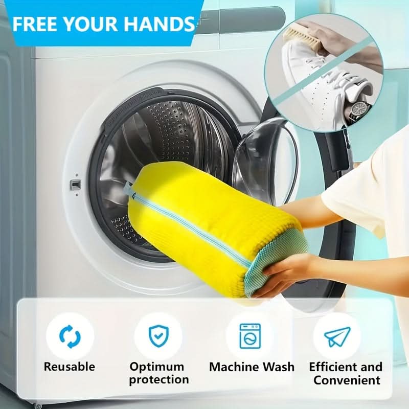 Shoe Washing Bag Padded Mesh Secure Zipper