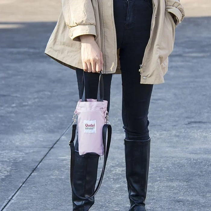 Shoulder Bag Convertible Crossbody & Handheld With Drink Holder