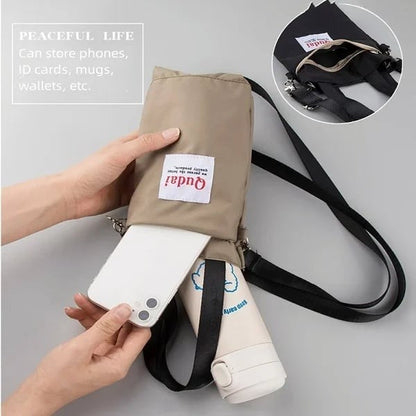 Shoulder Bag Convertible Crossbody & Handheld With Drink Holder
