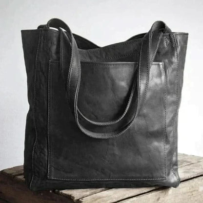 Shoulder Bag Leather-Look PU Multiple Compartments & Adjustable Strap