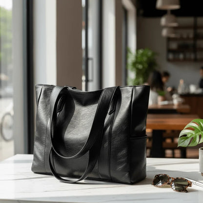Shoulder Bag PU Leather Zipper Closure Inner Pockets