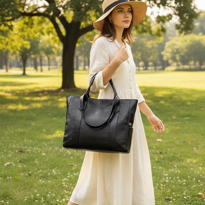 Shoulder Bag PU Leather Zipper Closure Inner Pockets