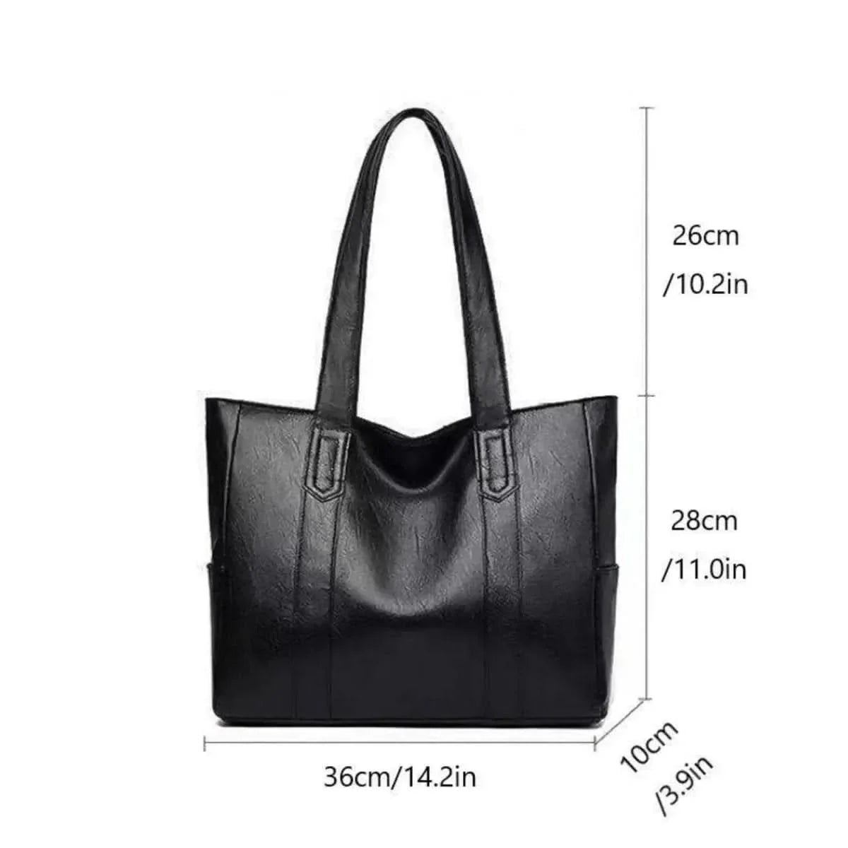 Shoulder Bag PU Leather Zipper Closure Inner Pockets
