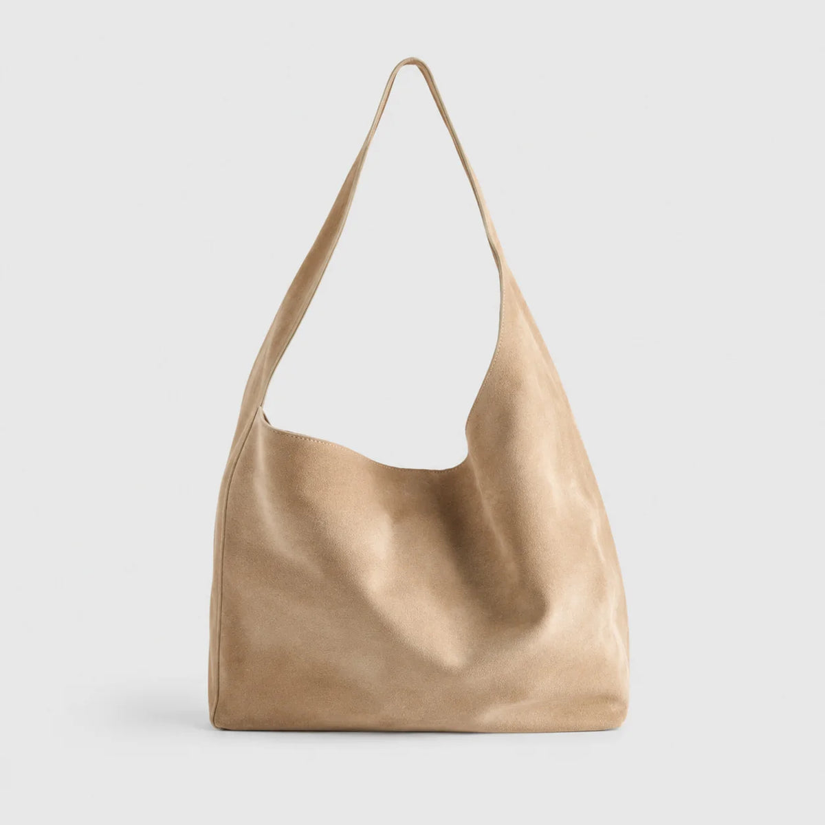 Shoulder Bag Soft Suede Roomy Interior Wide Strap