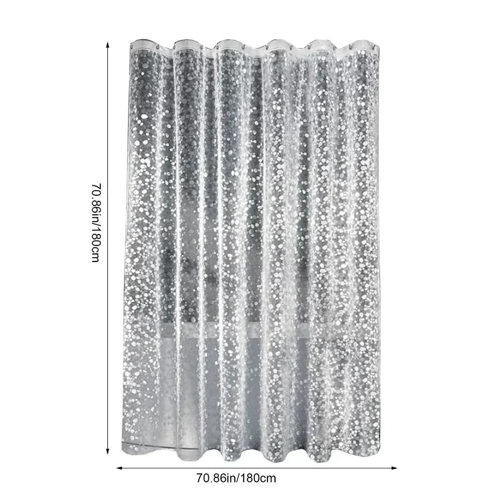 Shower Curtain Transparent Pebble Pattern Waterproof & Mold-Resistant