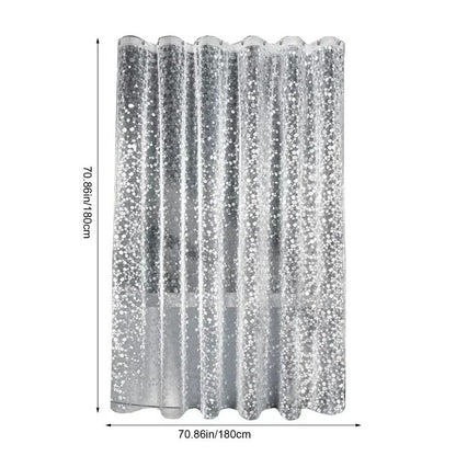 Shower Curtain Transparent Pebble Pattern Waterproof & Mold-Resistant