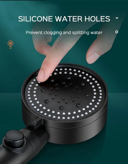 Shower Head High-Pressure 5 Spray Modes Self-Cleaning Silicone Nozzles