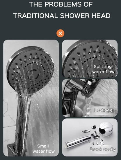 Shower Head High-Pressure 5 Spray Modes Self-Cleaning Silicone Nozzles