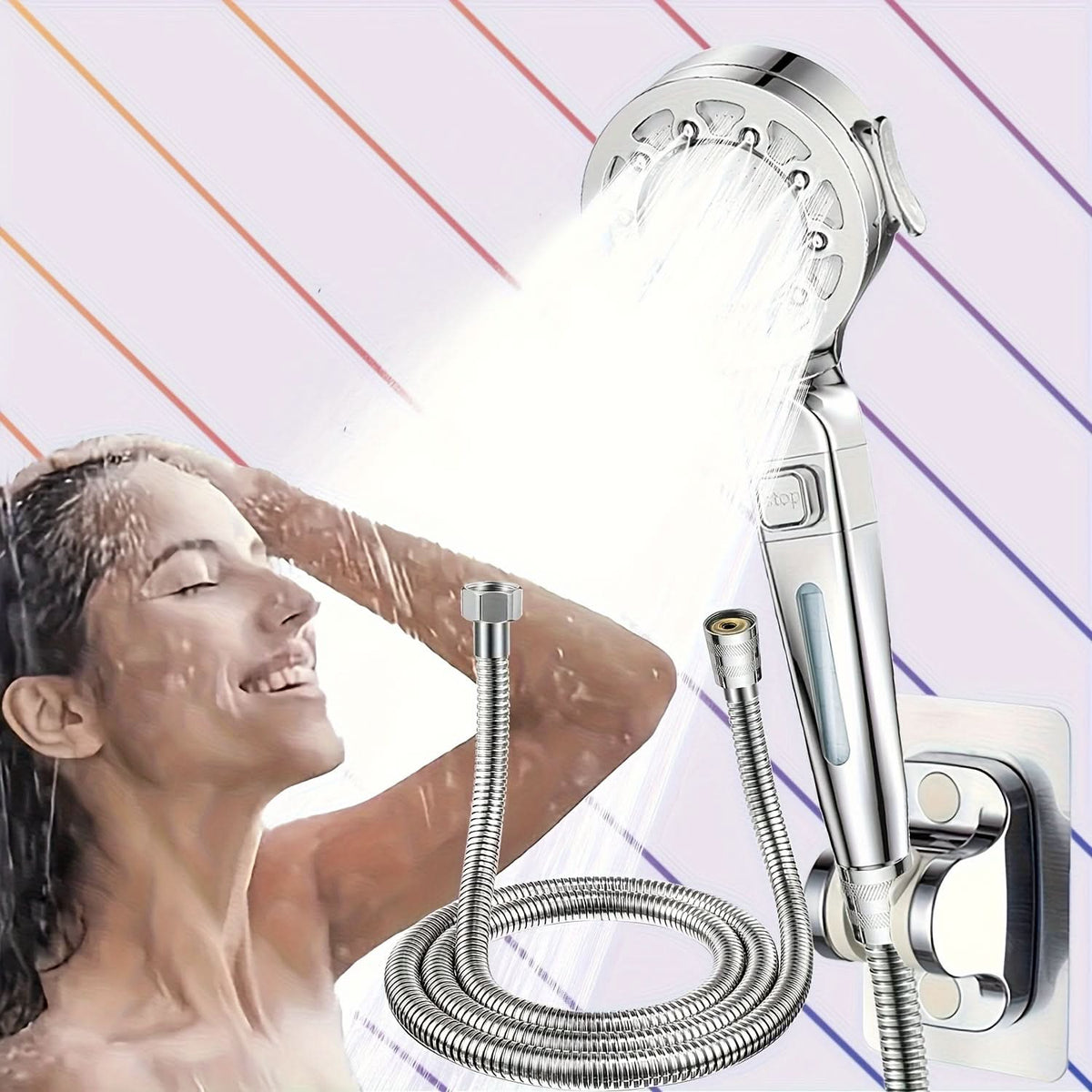 Shower Head High-Pressure Rain Panel & Built-In Filter