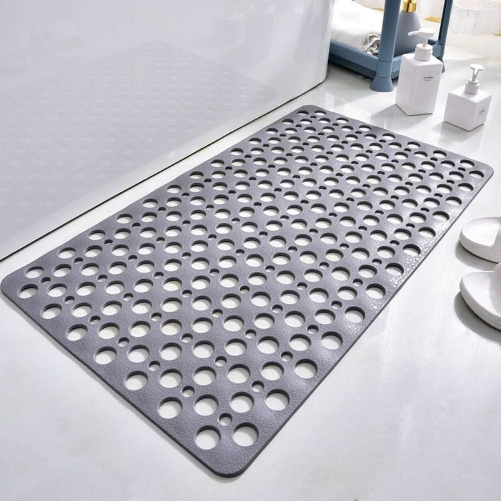 Shower Mat Antibacterial PVC Suction Cup Grip Quick-Drain Design